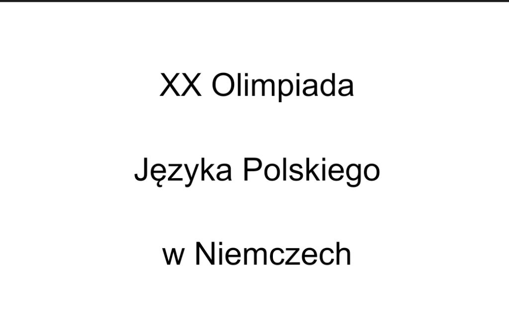  XX. Olimpiada Języka Polskiego w Niemczech