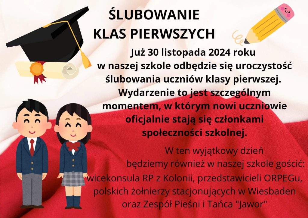 30.11 uroczystość ślubowania klas pierwszych